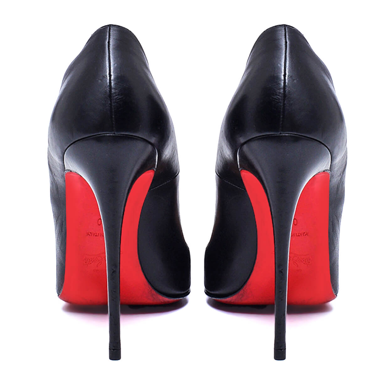 Christian Louboutin -Black Leather Geo Spike Pumps 40